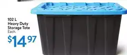 Walmart 102 L Heavy Duty Storage Tote offer