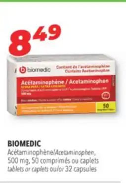Familiprix Biomedic extra strength acetaminophen tablets for adults 50un offer