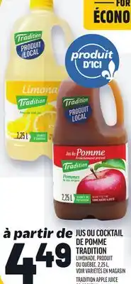 Metro JUS OU COCKTAIL DE POMME TRADITION | TRADITION APPLE JUICE OR COCKTAIL offer
