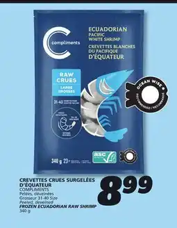 IGA COMPLIMENTS FROZEN ECUADORIAN RAW SHRIMP offer