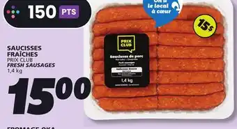 IGA PRIX CLUB FRESH SAUSAGES offer