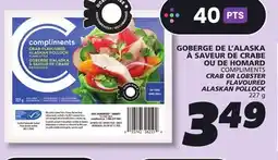 IGA COMPLIMENTS CRAB OR LOBSTER FLAVOURED ALASKAN POLLOCK offer