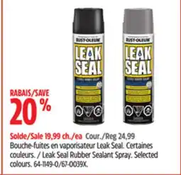 Canadian Tire Rust-Oleum Leak Seal Rubber Sealant Spray offer