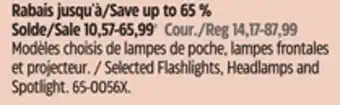 Canadian Tire Energizer Selected Flashlights, Headlamps and Spotlight offer