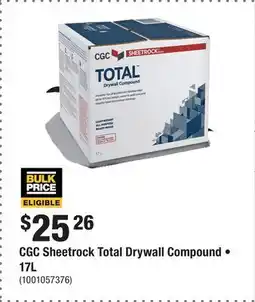 Home Depot CGC Sheetrock Total Drywall Compound • 17L offer