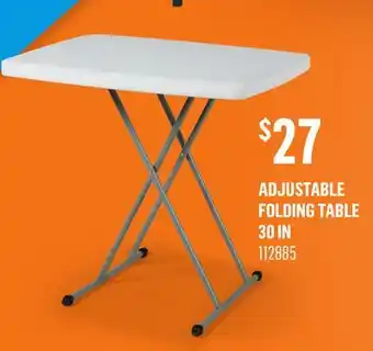 Canac Adjustable Folding Table 30 in offer