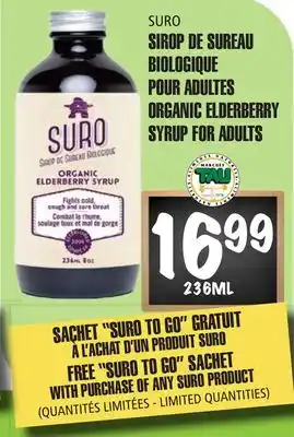 Marches Tau SIROP DE SUREAU BIOLOGIQUE POUR ADULTES SURO offer