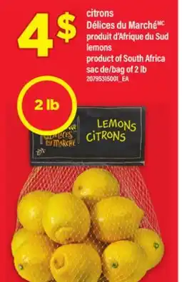 Maxi citrons Délices du Marché | lemons offer
