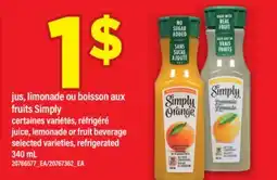 Maxi JUS, LIMONADE OU BOISSON AUX FRUITS SIMPLY, 340 ML offer