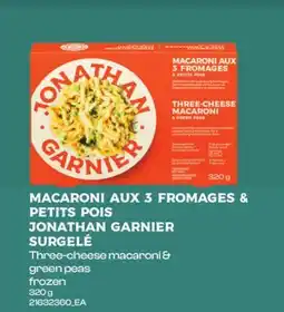 Maxi MACARONI AUX 3 FROMAGES & PETITS POIS JONATHAN GARNIER | THREE-CHEESE MACARONI & GREEN PEAS, 320 G offer