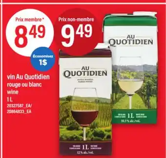 Maxi vin Au Quotidien rouge ou blanc | wine, 1 L offer