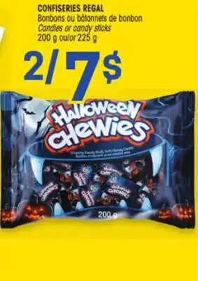 Uniprix CONFISERIES REGAL Bonbons ou bâtonnets de bonbon/Candies or candy sticks offer