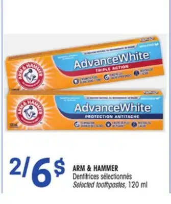 Uniprix ARM & HAMMER Dentifrices sélectionnés/Selected toothpastes offer