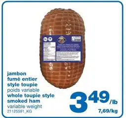 Wholesale Club JAMBON FUMÉ ENTIER STYLE TOUPIE offer