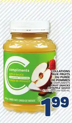 Marché Bonichoix COMPLIMENTS FRUIT SNACKS OR APPLE SAUCE offer