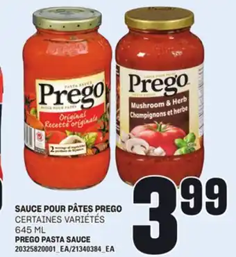 Provigo SAUCE POUR PÂTES PREGO, 645 ML offer