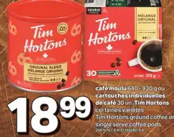 L'Intermarché CAFÉ MOULU 640 - 930 G OU CARTOUCHES INDIVIDUELLES DE CAFÉ 30 UN offer