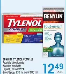 Uniprix BENYLIN, TYLENOL COMPLET Produits sélectionnés/Selected products, Sirop/Syrup offer