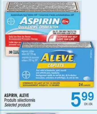 Uniprix ASPIRIN, ALEVE Produits sélectionnés/Selected products offer