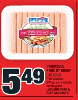 Super C SAUCISSES PORC ET BOEUF LAFLEUR | LAFLEUR PORK & BEEF SAUSAGES offer