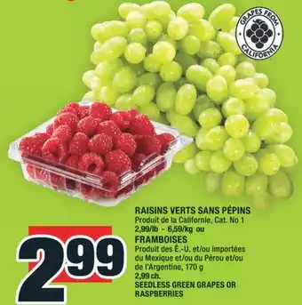 Super C RAISINS VERTS SANS PÉPINS |SEEDLESS GREEN GRAPES offer