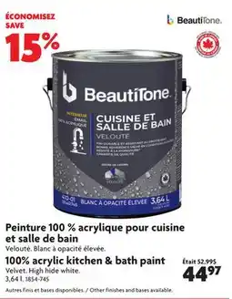 Home Hardware Interior Acrylic Latex Velvet Kitchen & Bath Paint offer
