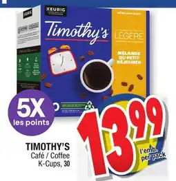 Jean Coutu TIMOTHY'S Coffee K-Cups offer