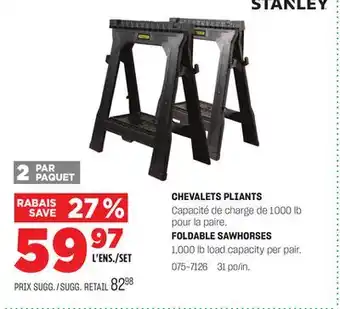BMR CHEVALETS PLIANTS offer