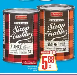 Jean Coutu Irresistibles Maple syrup offer