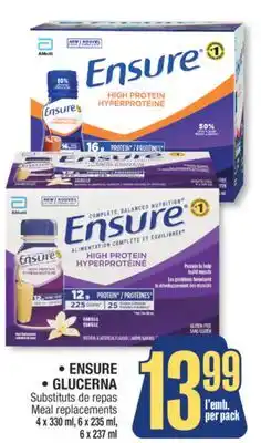 Jean Coutu ENSURE, GLUCERNA Meal replacements offer