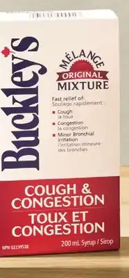 Walmart Buckley's Cough & Congestion 200 mL Syrup offer