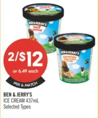 Shoppers Drug Mart BEN & JERRY'S ICE CREAM offer