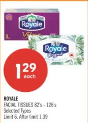 Shoppers Drug Mart ROYALE FACIAL TISSUES 82's - 126's offer