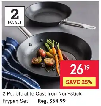 Kitchen Stuff Plus 2 Pc. Ultralite Cast Iron Non-Stick Frypan Set offer