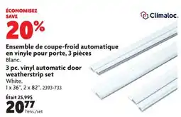 Home Hardware 3 pc. vinyl automatic door weatherstrip set offer