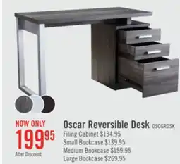The Brick Oscar 47 Reversible Office Desk with Storage - Grey offer