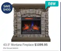 The Brick Montana 43.5 Rustic Electric Fireplace - Grey Stone offer
