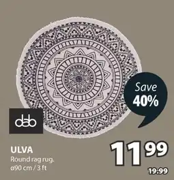 JYSK ULVA Round rag rug offer