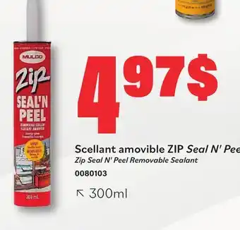 Matériaux Pont Masson MULCO Zip Seal N' Peel Removable Sealant offer