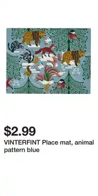 IKEA VINTERFINT Place mat, animal pattern blue offer