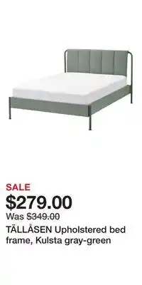 IKEA TÄLLÅSEN Upholstered bed frame, Kulsta gray-green offer