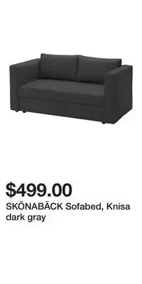 IKEA SKÖNABÄCK Sofabed, Knisa dark gray offer