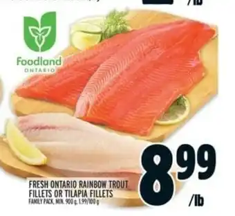 Metro Fresh Ontario Rainbow Trout Fillets or Tilapia Fillets offer