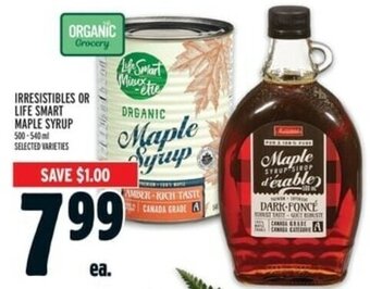 Metro Irresistibles or Life Smart Maple Syrup offer