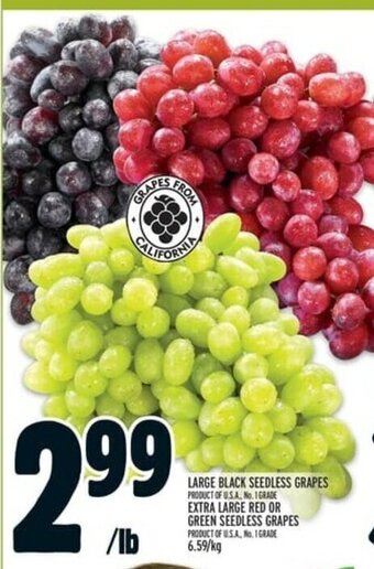 Metro Large Black Seedless Grapes offer