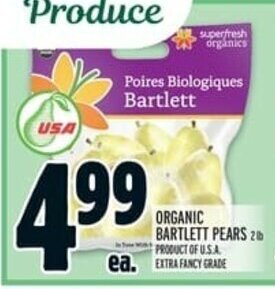 Metro Organic Bartlett Pears offer