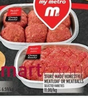 Metro Store Made Homestyle Meatloaf or Meatballs offer