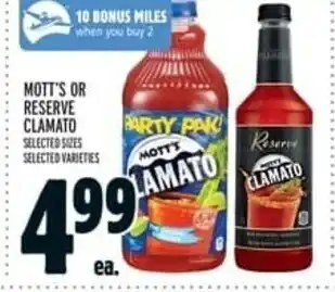 Metro Mott's or Reserve Clamato offer
