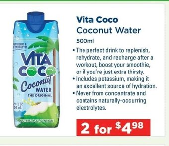 Metro Vita Coco Coconut Water offer