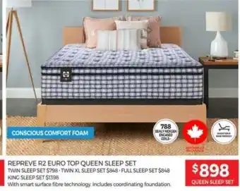 Tepperman's Repreve R2 Euro Top Queen Sleep Set offer
